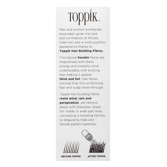 Toppik Hair Building Fibres for Fuller Thicker Looking Hair, Black, 27.5g