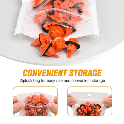GOOACC 180PCS Car Bumper Retainer Clips - Nylon Push Fasteners - 180 Clips + 1 Tools - Automotive Body Panel Retention