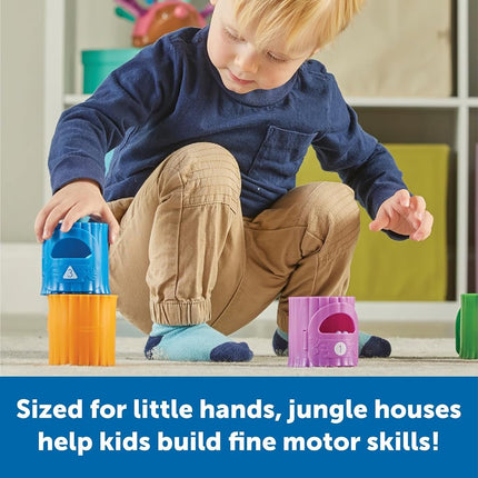 Learning Resources Peekaboo Learning Jungle Toddler,10 Pieces, Ages 18 Months+, Learning Baby, Educational, Fidget Toys, fine Motor Skills