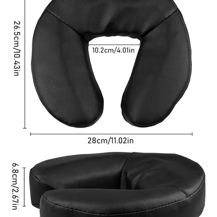 Kalolary Massage Face Cradle Cushion for Massage Tables, Universal Crescent Headrest Face Rest Neck Head Cushion Pillow for Massages Chairs Spa Bed (Black)