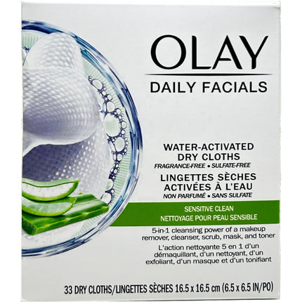 OLAY Daily Gentle Clean 4-in-1 Water Activated Cloths, 33 Ea (Pack of 3)