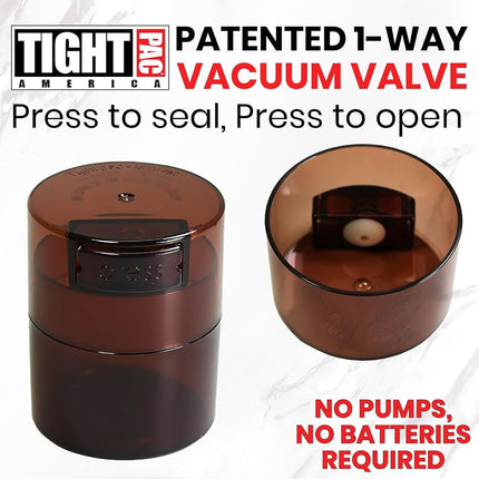 Tightpac America Minivac 1-Ounce Vacuum Sealed Dry Goods Storage Container, Mocha Tinted