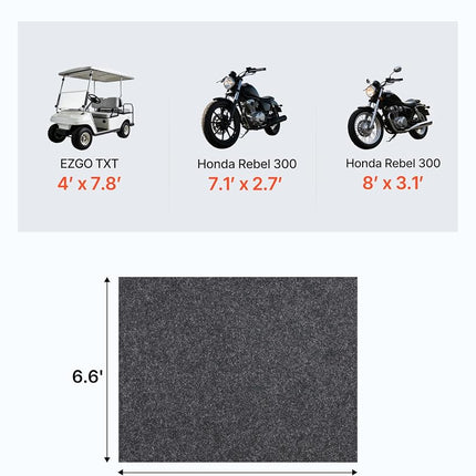 VEVOR Waterproof Garage Floor Mat for Under Car, Non-Slip 2 x 2.6 M Compact Size Heavy Duty Containment Mat, Protects Garage Floor from Water, Mud and Oil, for Garages,Greenhouses,Entrance