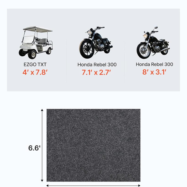 VEVOR Waterproof Garage Floor Mat for Under Car, Non-Slip 2 x 2.6 M Compact Size Heavy Duty Containment Mat, Protects Garage Floor from Water, Mud and Oil, for Garages,Greenhouses,Entrance