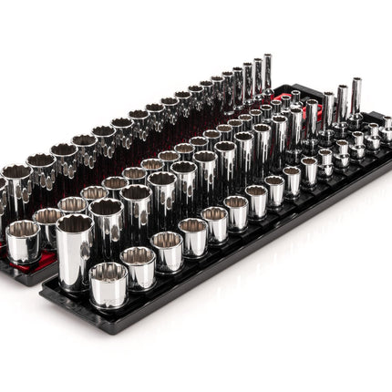 TEKTON 3/8 Inch Drive 12-Point Socket Set with Rai