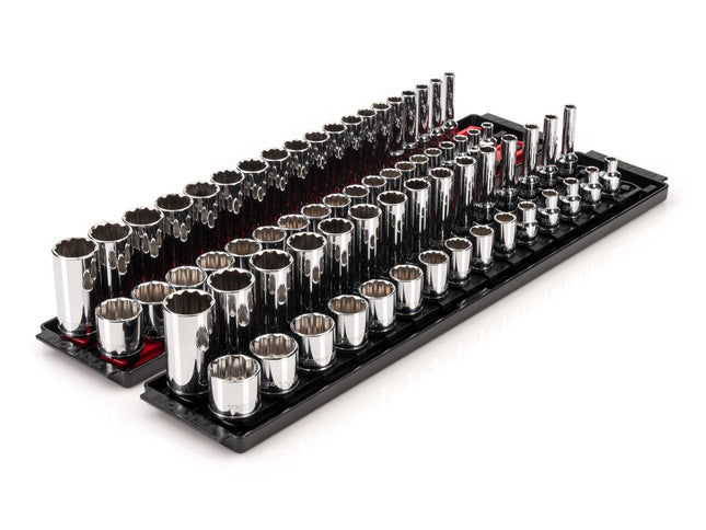 TEKTON 3/8 Inch Drive 12-Point Socket Set with Rai
