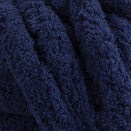 HOMBYS Navy Blue Chunky Chenille Yarn for Crocheting and Knitting, Super Bulky Hand Knitting Yarn, Soft Plush, 2 Jumbo Pack (27 yds, 8 oz Each Skein)