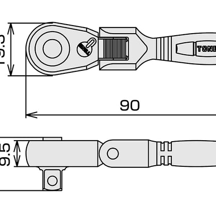 TONE Compact short ?? speeder handle Self-hold type RH3FCHS