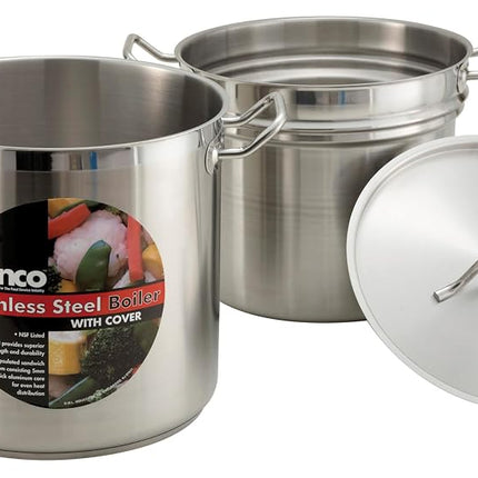 Winware Double-chaudière en acier inoxydable, 16 litres, acier inoxydable