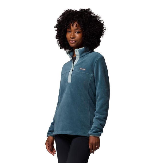 Columbia Women's Benton Springs 1/2 Snap Pull Over 2, Fleece Pull Over, Everblue/Crushed Blue, XS