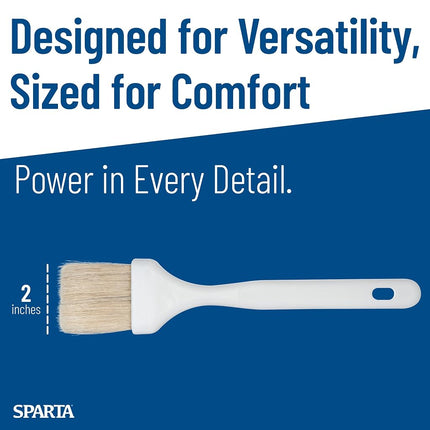 Carlisle 4040102 Sparta Pastry Basting Brush with Molded Handle Hooks, 2" W, 1.75" H, 9.75" L, Size 2", White (Pack of 12)