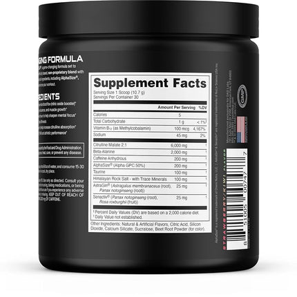 Bucked Up Pre Workout 6 Grams Citrulline, 2 Grams Beta Alanine, and 3 Other Registered trademarked Ingredients (Grape)