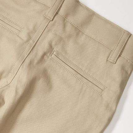 French Toast Boys' Adjustable Waist Straight Fit Stretch Twill Chino Pant, School Uniform Khaki, 14 Husky