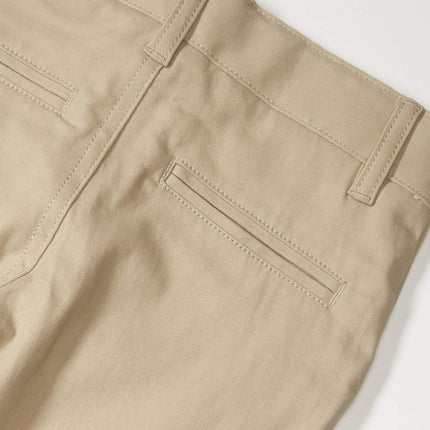 French Toast Boys' Adjustable Waist Straight Fit Stretch Twill Chino Pant, School Uniform Khaki, 14 Husky