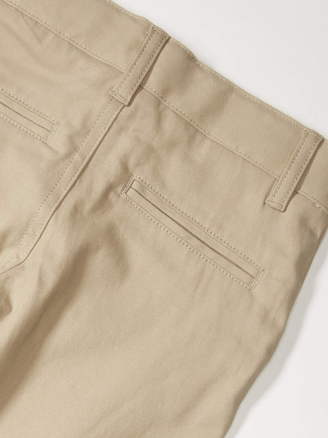 French Toast Boys' Adjustable Waist Straight Fit Stretch Twill Chino Pant, School Uniform Khaki, 20 Husky