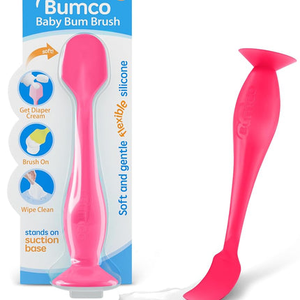 Baby Bum Brush, Original Diaper Rash Cream Applicator, Soft Flexible Silicone, Unique Gift, [Pink]