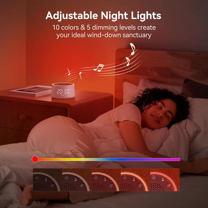 Dreamegg D1 Nova, 3 in 1 White Noise Machine, Alarm Clock with Light, White