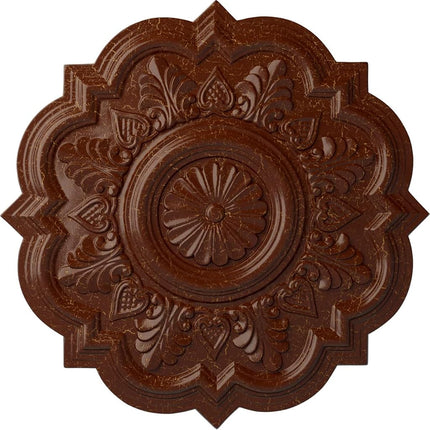 Ekena Millwork CM20DRBMC Deria Ceiling Medallion, Burnished Mahogany Crackle