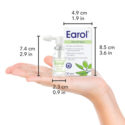 Earol Olive Oil Ear Wax Removal Spray, Clinically Proven, Reduces Need for Syringing, Metered Dose, 1 Pack of 10ml Oil Spray Bottle