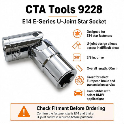 CTA Tools 9228 E-Series U-Joint Star Socket - E14