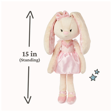 GUND Take-Along Friends Plush, Curtsy Ballerina Bunny, Bunny Stuffed Animal for Ages 0 and Up, Pink, 15"