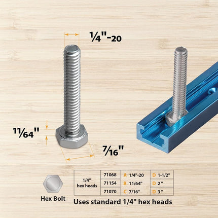 POWERTEC 71067V Double-Cut Profile Universal T-Track with Predrilled Mounting Holes, 48", 1 PK