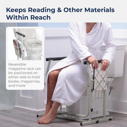 Drive Medical Stand Alone Toilet Safety Rail, White