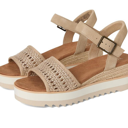 TOMS Women's Diana Sandal, Champagne Metallic Bask