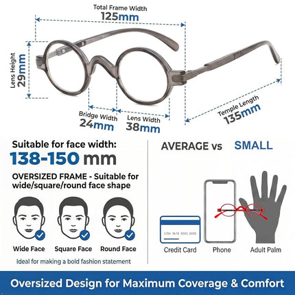 Eyekepper Oval Round Reading Glasses Women Men Small Vintage Reader Eyeglasses Mini with Spring Hinges, Green, 1 Count (Pack of 1)