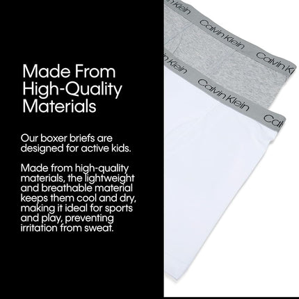 Calvin Klein Boys' Modern Cotton Assorted Boxer Briefs Underwear, Multipack, Heather Grey/Camo/Navy/Green/Olive, XL
