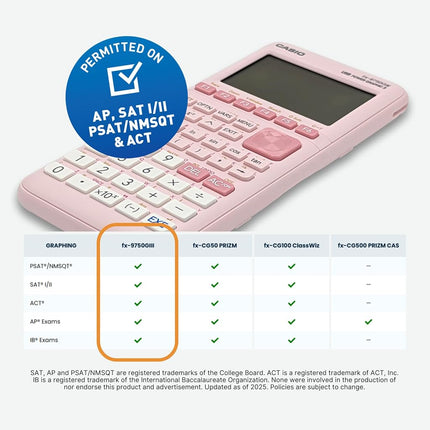 Casio fx-9750GIII Pink Graphing Calculator (fx-9750GIII-PK)
