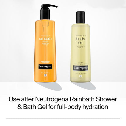 Neutrogena Lightweight Body Oil for Dry Skin, Sheer Moisturizer in Light Sesame Formula, 16 fl. oz