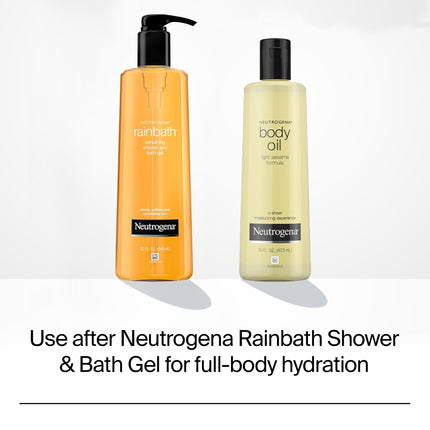 Neutrogena Lightweight Body Oil for Dry Skin, Sheer Moisturizer in Light Sesame Formula, 16 fl. oz