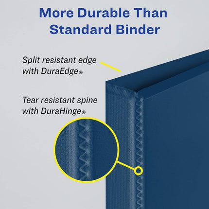 Avery Durable View 3 Ring Binders, 1" Slant Rings, 220-Sheet Capacity, Blue, 4 Pack (17705)