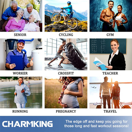 CHARMKING Compression Socks for Women & Men (8 Pairs) 15-20 mmHg Graduated Copper Support Socks are Best for Pregnant, Nurses - Boost Performance, Circulation, Knee High & Wide Calf (S/M, Multi 39)