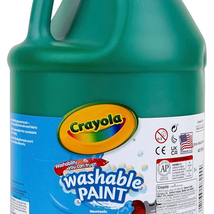CRAYOLA Washable Green Paint, 1 Gallon Size, Painting Supplies in Bulk