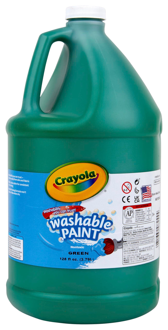 CRAYOLA Washable Green Paint, 1 Gallon Size, Paint