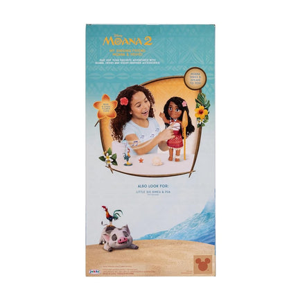 Moana 2 Disney Moana Singing Doll, Large Size, Movable Figure, 40 cm, Song Blue Light, Polynesian Outfit - Hairdressable Hair - Toy for Girls from 3 Years
