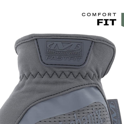 Mechanix Wear: FastFit Tactical Gloves with Elastic Cuff for Secure Fit, Work Gloves with Flexible Grip for Multi-Purpose Use, Durable Touchscreen Capable Safety Gloves for Men (Grey, Medium)