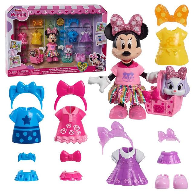 Minnie Mouse Glitter & Glam Pet Fashion Set, Kids Toys for Ages 3 Up, Gifts and Presents