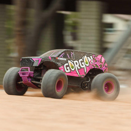ARRMA RC Truck 1/10 Gorgon 2 Wheel Drive RTR Brushed Monster Truck Battery & Charger Included Purple ARA3230ST4