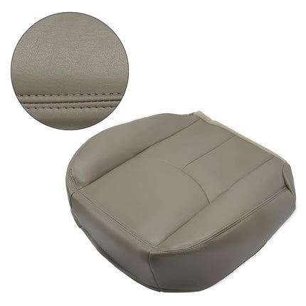 ECOTRIC Seat Bottom Cover Synthetic Leather Compatible with 2003-2007 GMC Sierra & Chevrolet Silverado 1500/2500/3500 2006-2007 Chevrolet Avalanche 1500/2500 - Medium Neutral Tan - Driver