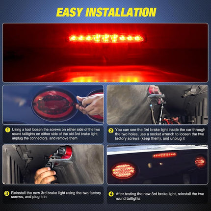 Nilight Third Brake Light Tail High Mount 3rd Stop Lights Smoked Lens Compatible with Chevy Corvette C5 1997 1998 1999 2000 2001 2002 2003 2004 Car Rear Center Cab Lamp
