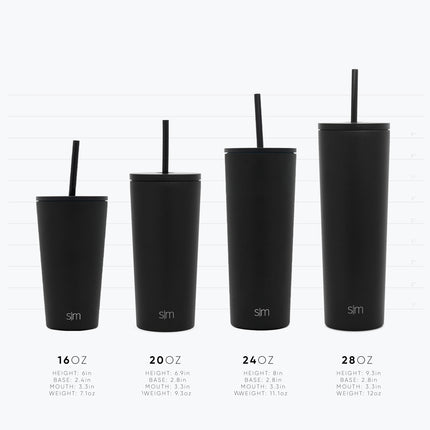 Simple Modern Insulated Tumbler with Lid and Straw | Iced Coffee Cup Reusable Stainless Steel Water Bottle Travel Mug | Gifts for Women Men Her Him | Classic Collection | 16oz | Blush