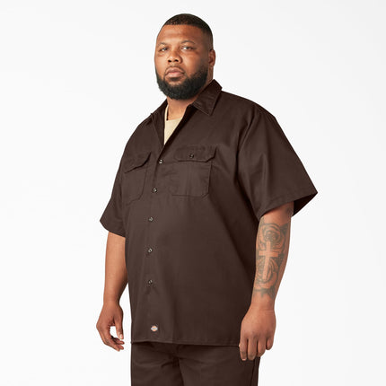 Camisa de trabajo de manga corta Dickies para hombre, XLT, Marrón Oscuro