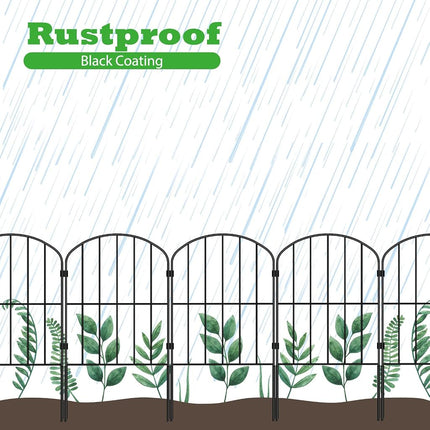 OUSHENG Decorative Garden Fence 10 Pack, Total 10ft (L) x 24in (H) Rustproof Metal Wire Fencing Border Animal Barrier, Flower Edging for Landscape Patio Yard Outdoor, Arched