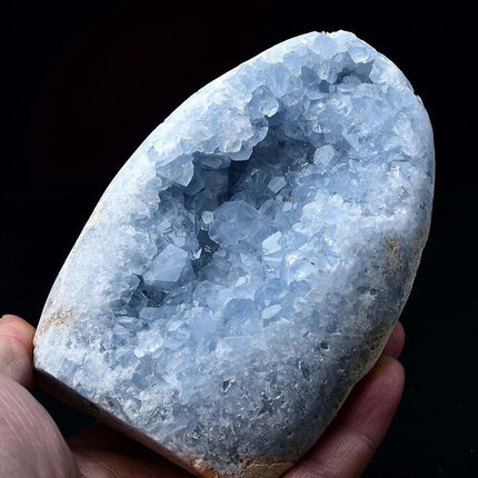 FZBHRO Natural Blue Celestite Cluster Geode Healing Crystal Stone Collection Mineral Specimen Home Office Decor Meditation Gifts 0.4-0.6 Pound