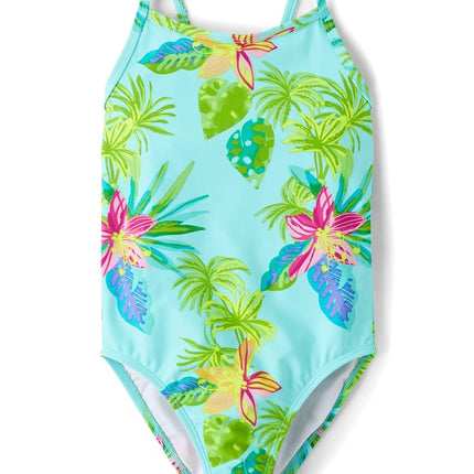 Traje de baño de una pieza para niñas The Children's Place, estampado floral Seagrove, talla XS