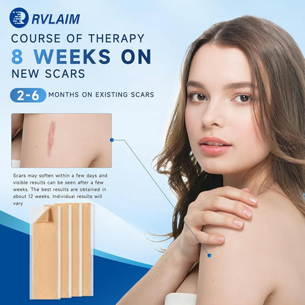 Rvlaim Silicone Scar Sheets, Silicone Scar Tape(5.7” x 1.57” 10 Pcs)