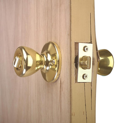 Prime-Line Products U 9548 1-3/4-Inch Thick by 2-3/8-Inch Backset 2-1/8-Inch Bore Non-Recessed Door Rein Forcer, Brass